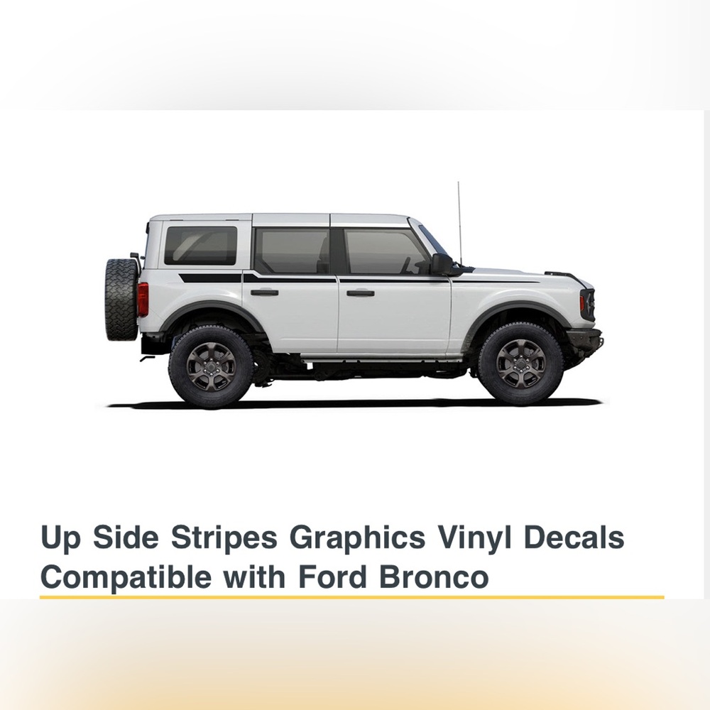 Stripes Graphics Vinyl Decals Compatible with 4 door Ford Bronco 2021-present